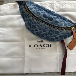 Coach Blue Signature Belt Bag